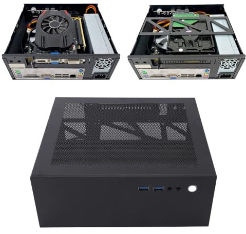 USB3.0 PC Case, Heat Dissipation Micro ATX Gaming Case, Cold Roll Steel Desktop Computer Case Mini Tower Computer Chassis Compatible with ITX Motherboards