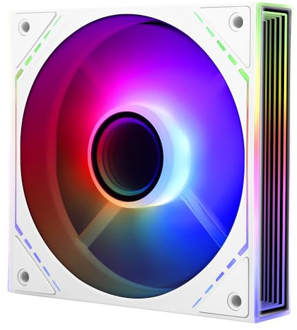 TR TL-M12W-S CPU-fläkt 120 mm med ARGB-spegeleffekt, 4-stifts PWM Silent Computer Cooler , för CPU Liquid Cooler och CPU Air Cooler, tyst CPU PC ARGB-fläkt