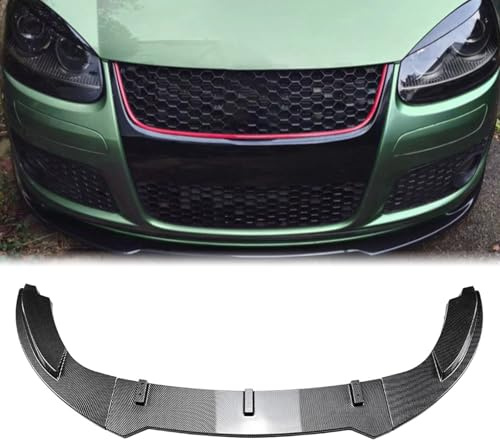 Frontstoßstangen-Spoilerlippen-Set für VW Golf 5 GTI mit Lippe, Karosserie-Set, glänzende schwarze Karbonfaser-Optik