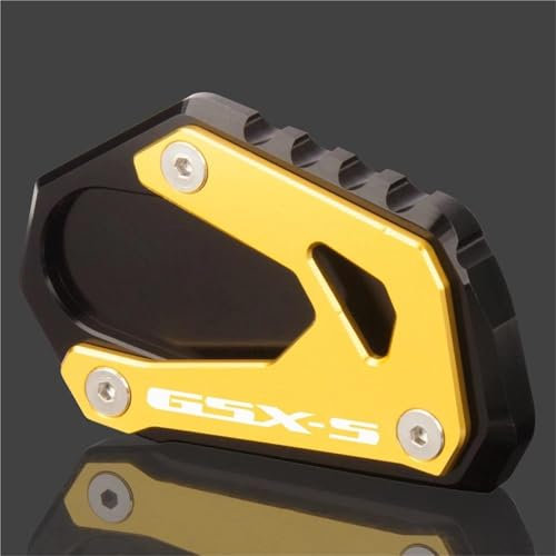 VQLDPX CNC-Verlängerungsplatte Für Motorrad-Seitenständer Für Suzuki GSX-S1000S GSX S1000 S Katana 2019-2022, Vergrößerungspad Motorradständer Platte Verbreiterung(Gold,X-1)