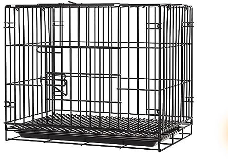 Hundebox, Hundebox, robuster Hundekäfig aus schwarzem Metall mit Boden und Tablett für kleine und mittelgroße Hunde, 29,7 Zoll, schwarz