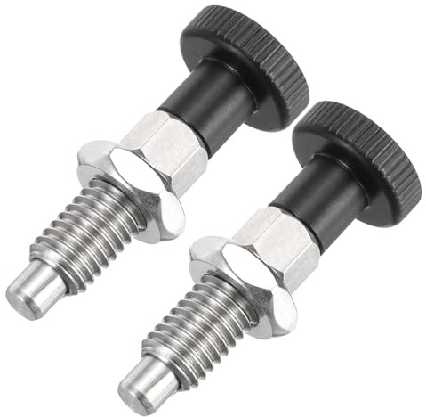 PATIKIL 2Pcs Perno De Punta Esférica De Encaje A Presión M8x1.25 | Retráctil, Perno Con Pomelo, Perno Indexador De Roscado Grueso, 304 Acero Inoxidable, Para