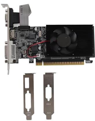 Grafica di Gioco a 64 Bit da 1 GB, Supporto VGA DVI HD Multimedia Interface, PCI Express 1.1 X16 Scheda Video del Computer con Fan