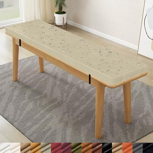 Lsjoaw Bankauflage Sitzbank 110X55X3CM öLwachsleder Auflage Sitzkissen Bank Sitzauflage Outdoor Bankkissen Sitzauflagen Polsterauflage Wasserdicht Sitzbankauflagen Color#50 Hellgrau