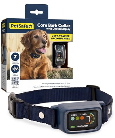 PetSafe Core Digital Dog Bark Collar | Tone, Vibration & Static Correction, IPX7 Waterproof to 3 Ft, Rechargeable up to 10 Days, Dogs 8 lb+, Necks 8-22 in