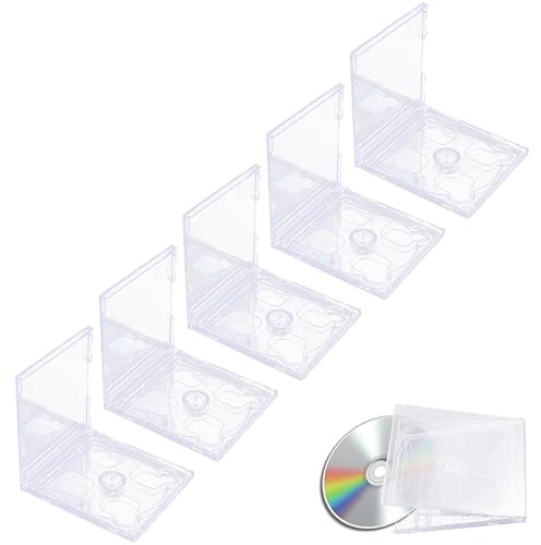 GALPADA 5pcs Doppia Cd-Jewel-case con scomparto trasparente standard vuoto DVD custodia portatile in plastica per DVD