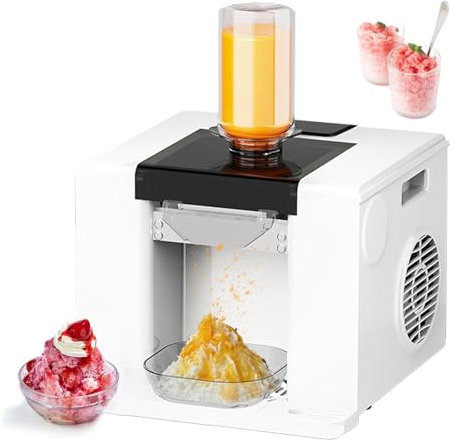 WUCIOA Machine à Glace Flocons de Neige Professionnelle, broyeur à Glace électrique avec écran Tactile et Seau de 750 ML, 60 kg/Jour, Nettoyage Automatique, pour Food Truck et Restaurant(White)