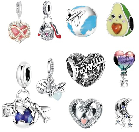 XFSRG Charms et Breloques en Acier Inoxydable Perles Fantaisie pour Bracelet et Collier Accessoires Mode pour Femme