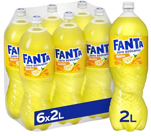Fanta Limón, Zero Azúcares Añadidos, Pack 6 Botellas de 2L