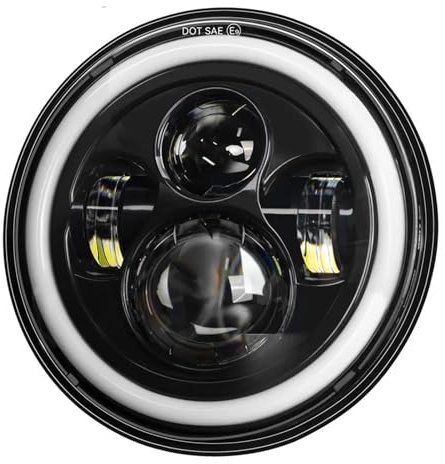 Faros Delanteros Moto Faro Delantero LED Universal 7 Pulgadas para Coche Y Motocicleta DRL H4 Faro Motocicleta