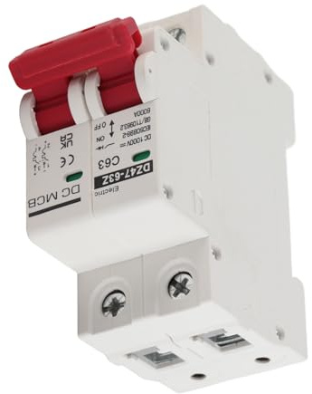Walfront Interruttore di Interruttore in Miniatura DC, Viaggio Magnetico Termico 63A per Solare, capacità di Rottura 6000A, Isolatore a Batteria Marina per Barca