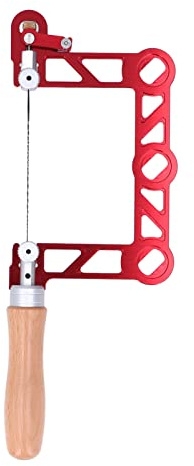 Karlak Mini Scie à Chantourner à Main, Scie à Manche en Bois en Forme de U pour le Traitement des Métaux des Bijoutiers, avec une Conception de Poignée Ergonomique, Lame Facile à (œil)
