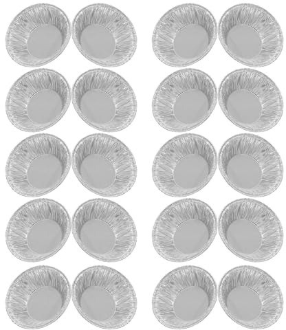 Baluue Moules à Tartelettes en Aluminium Jetables 200 Pièces Caissettes Rondes pour Mini-Tartelettes Cupcakes et Muffins pour Pâtisserie Repas en Plein Air Cuisine Professionnelle