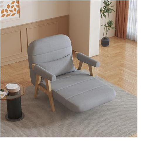Hopfällbar säng Bäddsoffa, bäddsoffa med armstöd, modern justerbart ryggstöd, konvertibla soffor for vardagsrum, kontor, små utrymmen, lägenheter(Light grey,80cm)