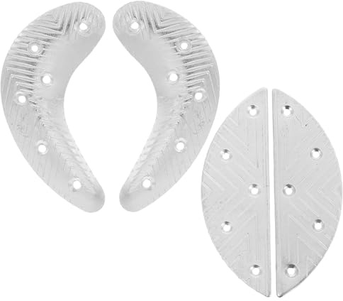 Uonlytech Protège-Talons en Fer 4 Pièces Semi-Lune et Croissant, Plaques de Talon pour Réparation de Semelles de Chaussures et Bottes, Adaptées aux Chaussures de Travail et Usage Extérieur