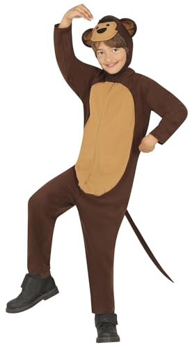 FIESTAS GUIRCA | Disfraz de Monito Infantil (5-6 Años) - Capucha, Cola y Mono - Disfraces de Animales para Halloween, Carnaval y Fiestas de Disfraces - Ideal para Niños - Marrón
