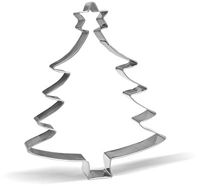 13.8 cm Christmas Tree with Star Cookie Cutter – Stainless Steel