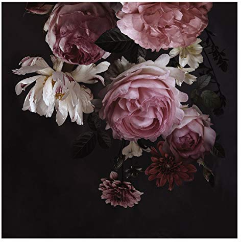 Bilderwelten Blumen Fototapete Vintage inkl. Kleister 192x192cm - Vliestapete Made in Germany - große Blumen Tapete Schlafzimmer - Rosen Blumentapete 3D - Tapete Blumen Wohnzimmer Flur T_3248