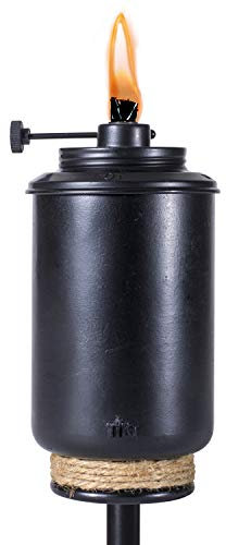 TIKI Adjustable Flame Resin Torch – Black Decorative Outdoor Lighting for Backyard, Lawn, Patio & Garden | 65 | Weather-Resistant | Includes Long-Lasting Wick & Snuffer