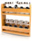 luXva® Portaspezie in bambù da parete o in piedi, portaspezie da cucina con 2 grandi ripiani, 28 x 28 x 8 cm, organizer da cucina per conservare barattoli di spezie ed erbe aromatiche