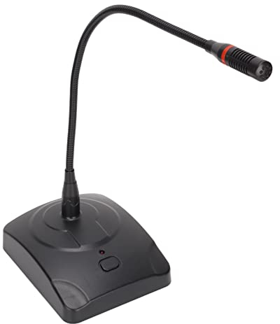 Microphone de Bureau Filaire, Microphone à Condensateur Omnidirectionnel, Col de Cygne Réglable à 360 °, avec Câble XLR à 6,35 Mm, pour L'enregistrement de Conférence/discours Web/diffusion, Etc.