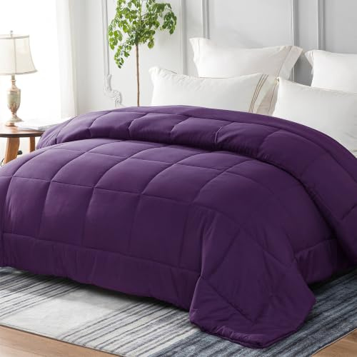 Yebeda 4 Jahreszeiten Bettdecke ohne Bezug Steppdecke 135x200 cm Violett | 300GSM Mikrofaser, Atmungsaktive und Weiche Ganzjahresdecke Schlafdecke, Leicht und Maschinenwaschbar