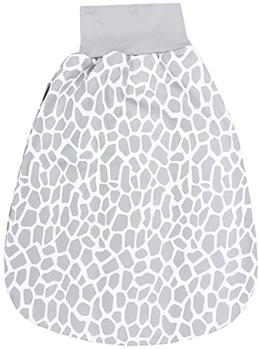 TupTam Baby Strampelsack mit breitem Bund – Unwattierter Schlafsack Baby aus Baumwolle für Frühling & Sommer, Farbe: Giraffe, Größe: 6-12 Monate
