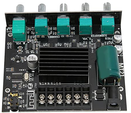 BT 5.0 Aux Amplifier Board, High Power Sound Stereo DC12‑24V PCB Digital Power Amplifier Board for 15‑100W 4‑8Ω Speakers