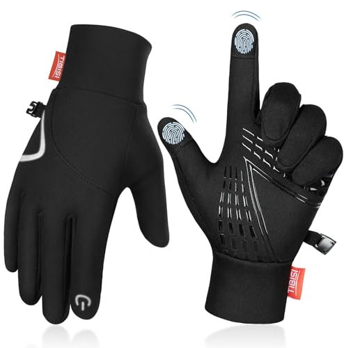 Benirap Fahrradhandschuhe Herren Damen Warme Winterhandschuhe Wasserabweisende Touchscreenhandschuhe Winddichte Laufhandschuhe rutschfeste Sporthandschuhe zum Laufen, Radfahren, Klettern -TM01,S