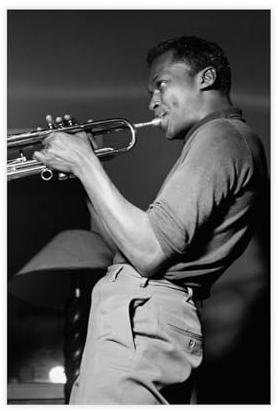 THEGIS Miles Davis spielt Trompete 1 Leinwand-Poster, Wandkunst, Dekor, Bild, Gemälde für Wohnzimmer, Schlafzimmer, Dekoration, ungerahmt, 60 x 90 cm
