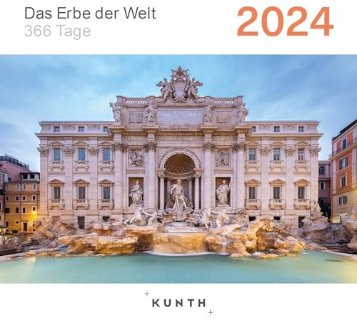 Das Erbe der Welt - 366-Tage - Tagesabreißkalender 2024 - Kunth-Verlag - Tägliche Inspiration in Bild und Text - 15,5 cm x 15,5 cm