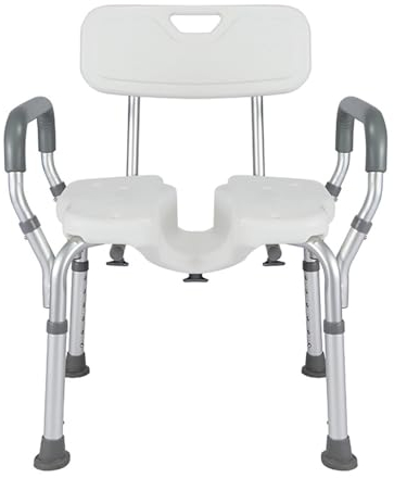 LIBRACTA Duschstuhl Duschhocker Für Senioren, Höhenverstellbar Duschstuhl Duschsitz Badhocker Mit Rückenlehne Und Armlehne Für Senioren Und Behinderten, Bis 180 Kg A