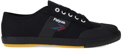 FEIYUE Fe Lo 1920 - Tenis de entrenamiento de cuero vegano, unisex, caña baja, ideales para artes marciales, parkour, levantamiento de pesas e ideales para uso diario casual, Rf Negro, 7 Women/5 Men