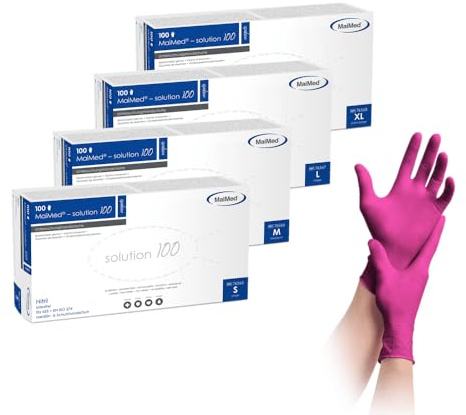 Maimed solution 100 Nitrilhandschuhe S magenta puderfreie Einweghandschuhe