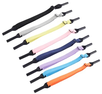 KGDUYC 8 pezzi fascia per occhiali- cinturino regolabile, per occhiali sportivi, antiscivolo,per uomini, donne, bambini,per Uomini Donne che Correre Escursionismo Sport Acquatici