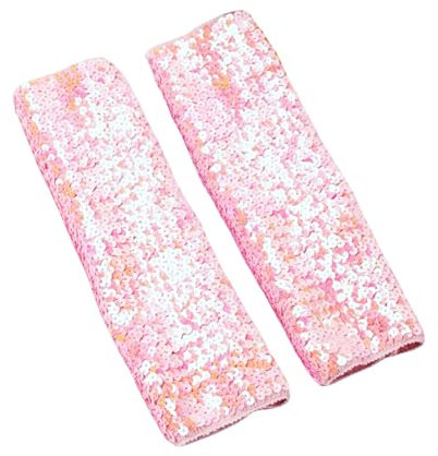 Damenhandschuhe, stilvolle Glitzerhandschuhe, Pailletten, lange Handschuhe, fingerlos, elastische Handschuhe, Glitzer, Karnevalskostüme für Damen und Mädchen, Damenhandschuhe Fäustling (Rosa,