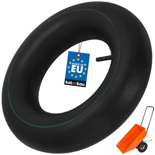 KOTARBAU® Schlauch für Sackkarre 4.00-8 - Schubkarre Ersatzschlauch - ⌀ 35 cm - mit geradem Ventil - Schlauch für Schubkarrenrad - Standardgröße - für 4.80/4.00-8 Reifen - Gummi - Schwarz