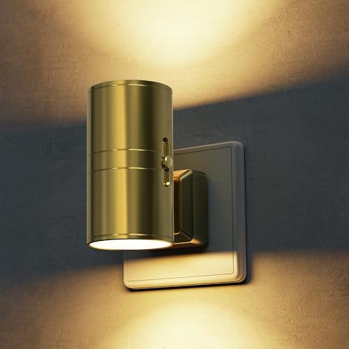 LOHAS-LED Nachtlicht Steckdose, Nachtlicht mit Dämmerungssensor [1 Stück], 0-100LM, 3000K Warmweiß, Dimmbares Steckdosenlicht für Kinderzimmer, Treppen, Gang, Schlafzimmer, Küche,Goldoptik