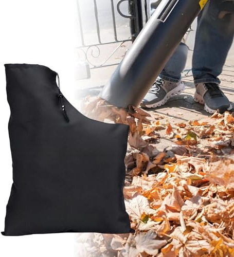 Saco de recogida para hojas eléctrico, saco de recogida de hojas, bolsa con cremallera para jardín, color negro