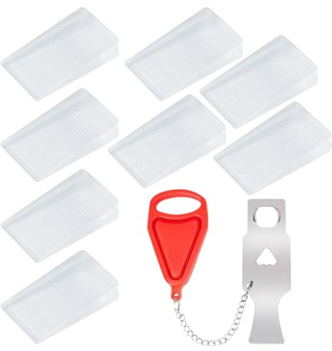 Sistemas De Puerta Transparente De 8 Partes Y Cerradura De Hebilla Portátil De Una Línea, Sistema De Puertas De Colisión De Goma, Fijador De Pancer De Puerta, Artículos Para El Hogar.