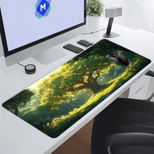 Grand Tapis de Souris Gamer 600x400x3 mm Arbres Nature Tapis de Souris Gaming Protecteur de Bureau XXL Lavable Améliore la précision et la Vitesse pour PC Laptop