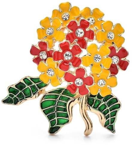 Émail Hortensia Macrophylla Fleur Broche Pour Femmes 4 Couleurs Plante Insigne Pour Robe Bijoux, jaune
