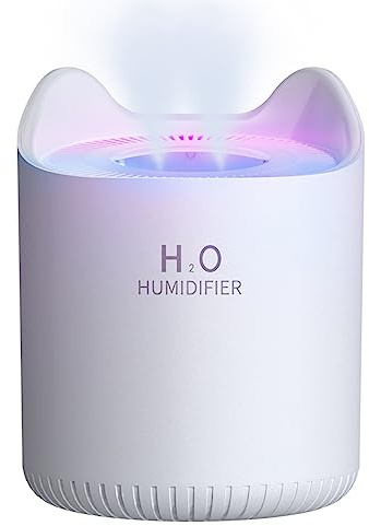 humidificadores|Humidificador para dormitorio habitación de bebé humidificador de aire silencioso de 4, 5 l con luz nocturna 2 boquillas apagado automático escritorio USB pequeño para viajes oficina h