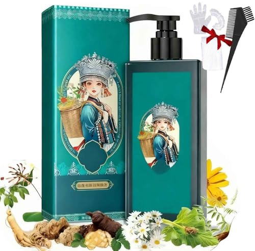 Teinture Capillaire à L'Extrait De Plante Pour Cheveux Gris,Teinture VéGéTale Naturelle 207 Ml,Formule Douce,Shampooing Couleur Cheveux Naturels Longue DuréE (Noir naturel, Taille)