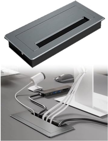Pasacables de escritorio, tapa for orificio, for pasacables con cepillo, inserto for cables(W3.54xL11.81in)