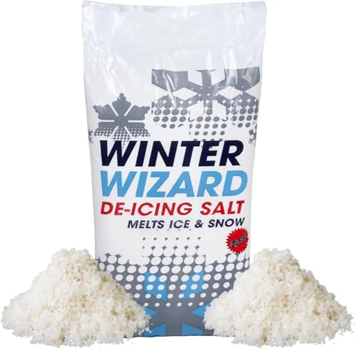 High Purity White Grit Rock Salt 10kg | Premium De-Icing Snow & Ice Remover for Driveways, Paths & Roads | Dry Flowing Formula for Quick Action & Spreader Use | Winter Maintenance (1)