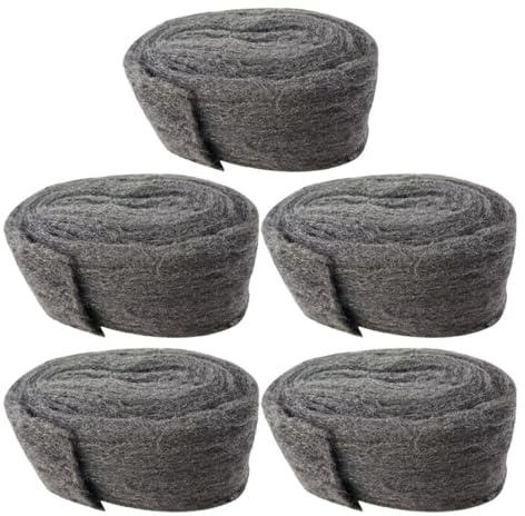 ERINGOGO Laine D’Acier Paille de Fer 5 Pièces pour Bouchage de Fissures et Trous de Ventilation Rouleau Multifonction pour Joint de Porte de Garage et Bouche-Trou à Rats Usage Maison et