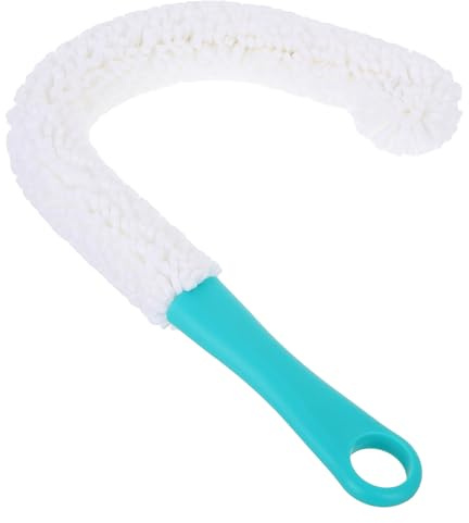 BAZEITFLOW Brosse Flexible pour Verre et Bouteille d'eau 42 CM Manche Vert – Accessoire de Nettoyage pour Carafe Goupillon pour Verrerie et Verres à Vin