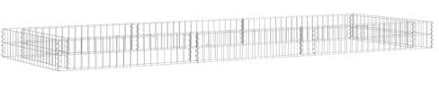 XHNIFBN Galvanized Steel Gabion Raised Bed Silver Rectangular 118.1 x 39.4 x 7.9 in Large Outdoor Planter Box for Garden Gardening and Patio Use