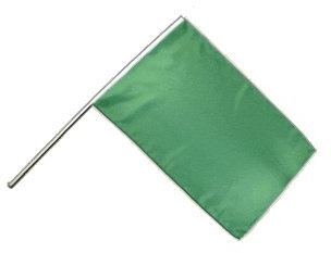 Flaggenfritze® Große Stockflagge Schwenkflagge Einfarbig Grün 60 x 90 cm